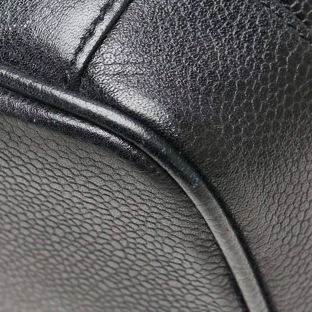 CHANEL Black Caviar Leather Logo Vanity Bag